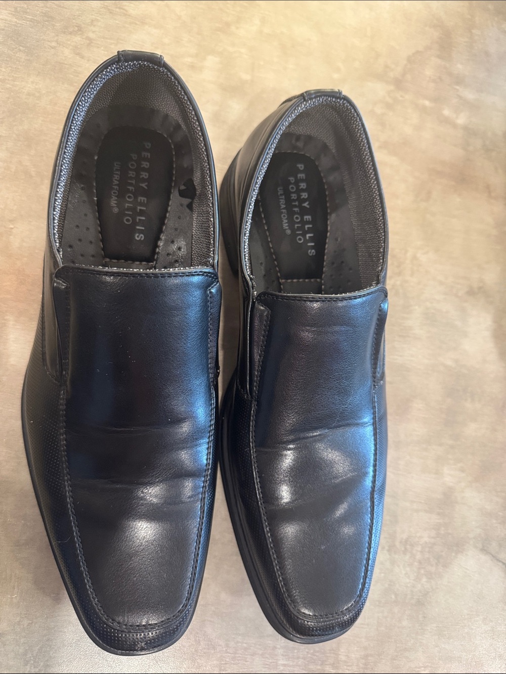 Perry Ellis Portfolio Men’s Black Slip-On Dress Shoes size 9.5